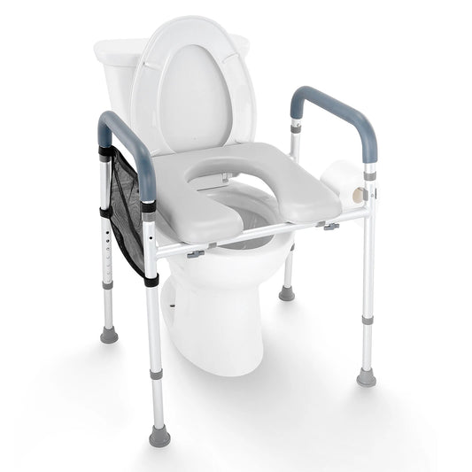 Raised Toilet Seat 19.3"-25.2" 350 lbs Universal Toilet Riser for Elderly