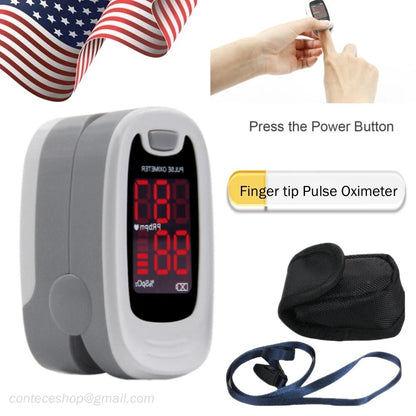 Finger Pulse Oximeter Blood Oxygen SpO2 Monitor PR Saturation Heart Rate Meter