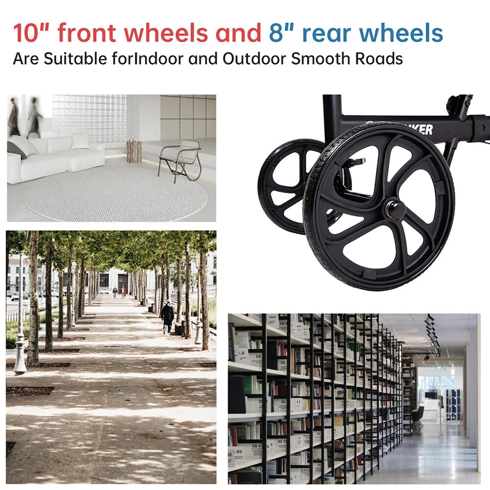 RxDeluxe Medical Knee Walker Scooter Steerable 10" Wheels Knee Scooter Blue