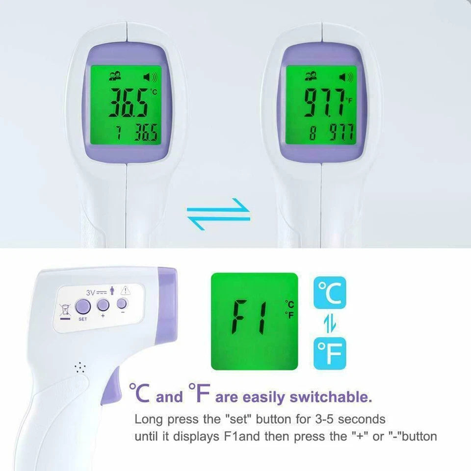 Professional Infrared Thermometer – Non-Contact Digital Forehead & Body Temperature Monitor
