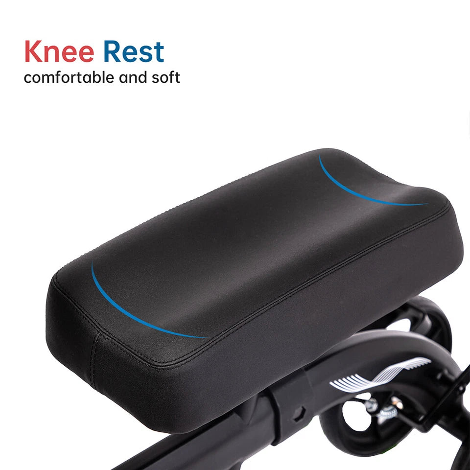 RxDeluxe Medical Knee Walker Scooter Steerable 10" Wheels Knee Scooter Blue